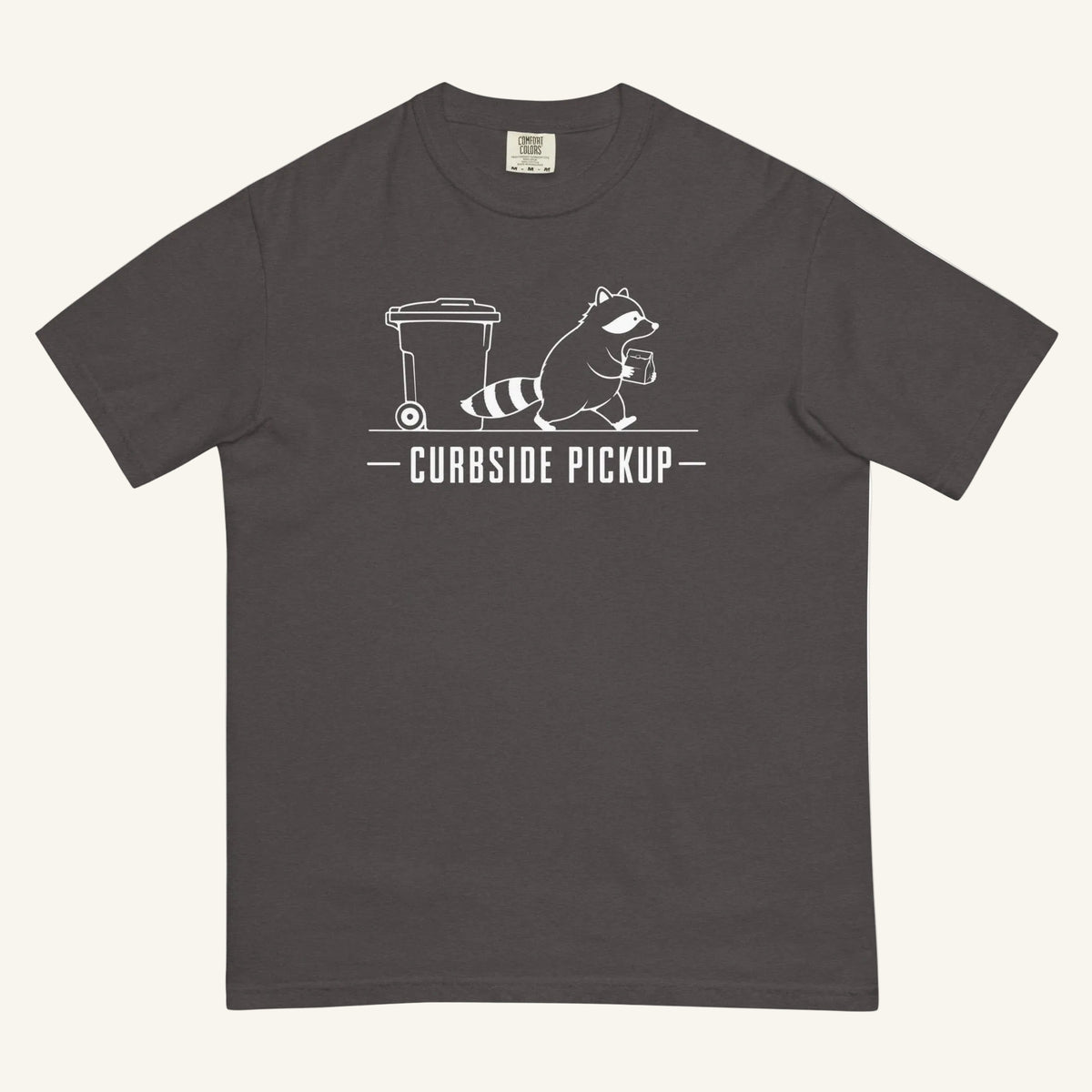 Curbside Pickup Florida raccoon graphic t-shirt in graphite