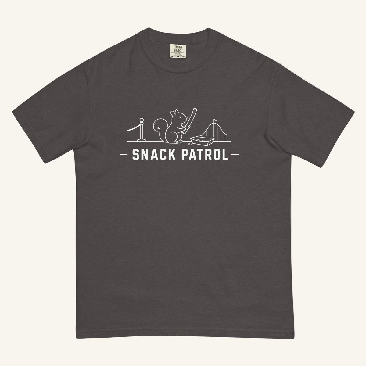 Snack Patrol Florida squirrel graphic t-shirt in graphite