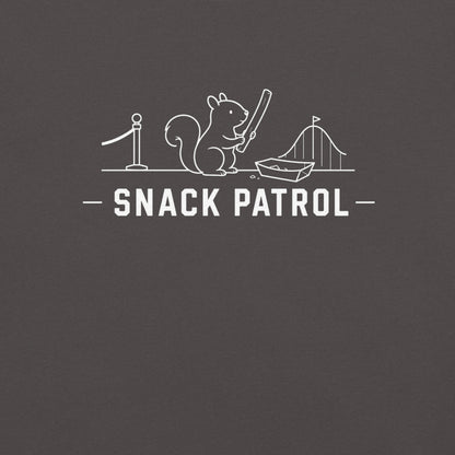 Snack Patrol Florida squirrel graphic in graphite