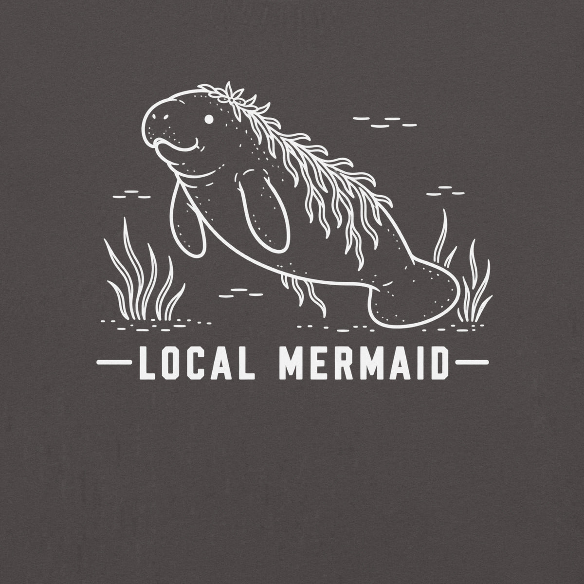 Local Mermaid Florida manatee graphic in graphite
