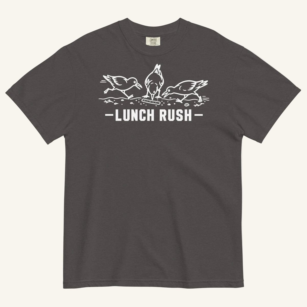 Lunch Rush Florida seagull graphic in graphite