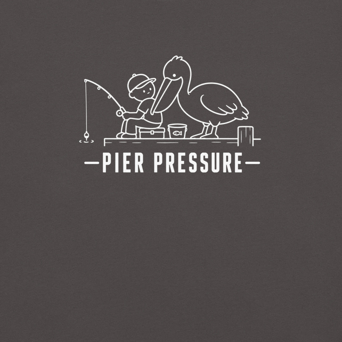 Pier Pressure Florida coastal wildlife graphic in graphite