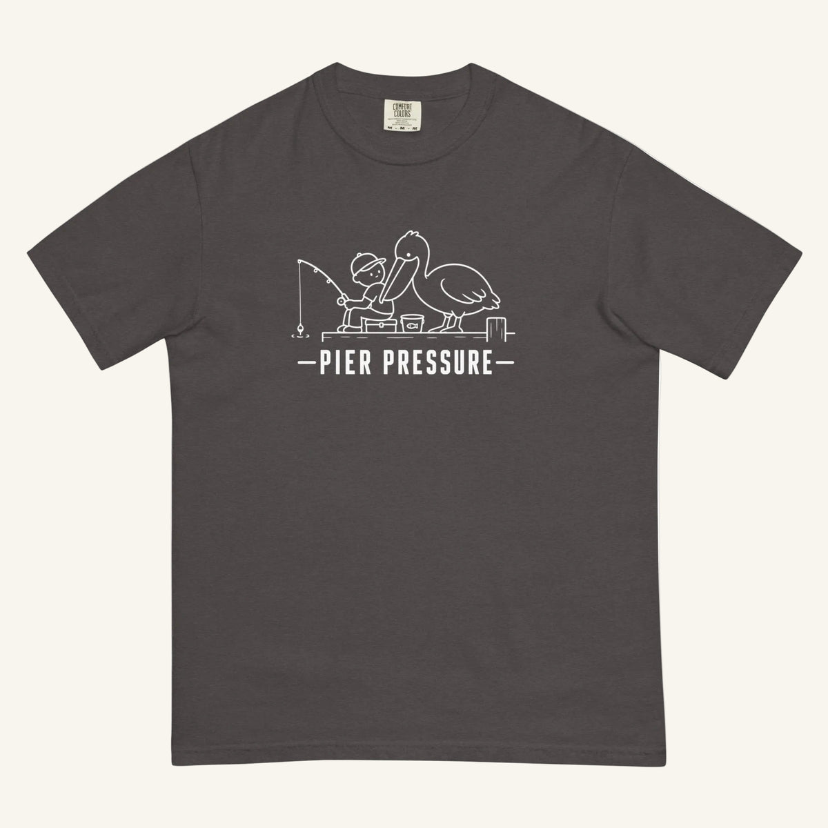 Pier Pressure Florida coastal wildlife graphic t-shirt in graphite