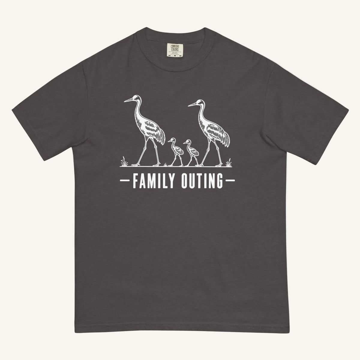 Family Outing Florida sandhill crane graphic t-shirt in graphite