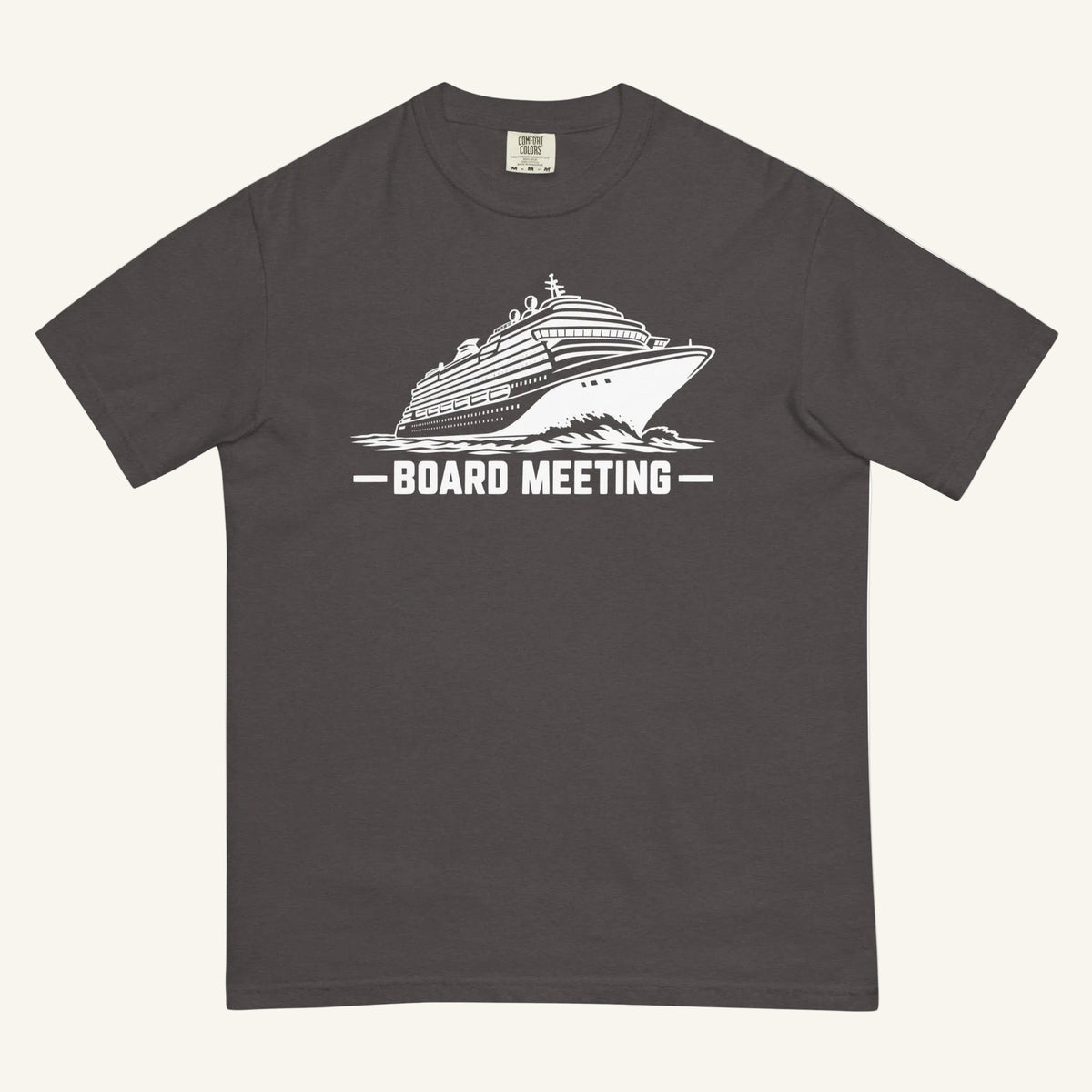 Board Meeting funny cruise ship graphic t-shirt in graphite