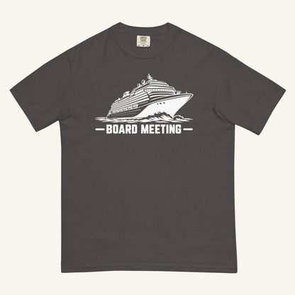 Board Meeting funny cruise ship graphic t-shirt in graphite