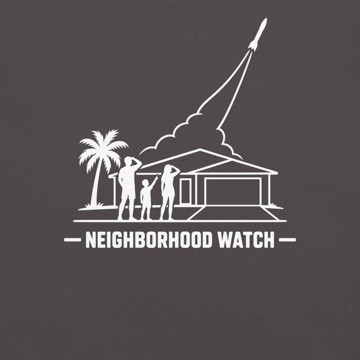 Neighborhood Watch Florida rocket launch in graphite