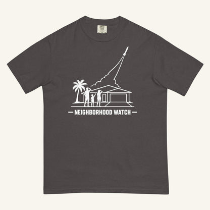 Neighborhood Watch Florida rocket launch t-shirt in graphite