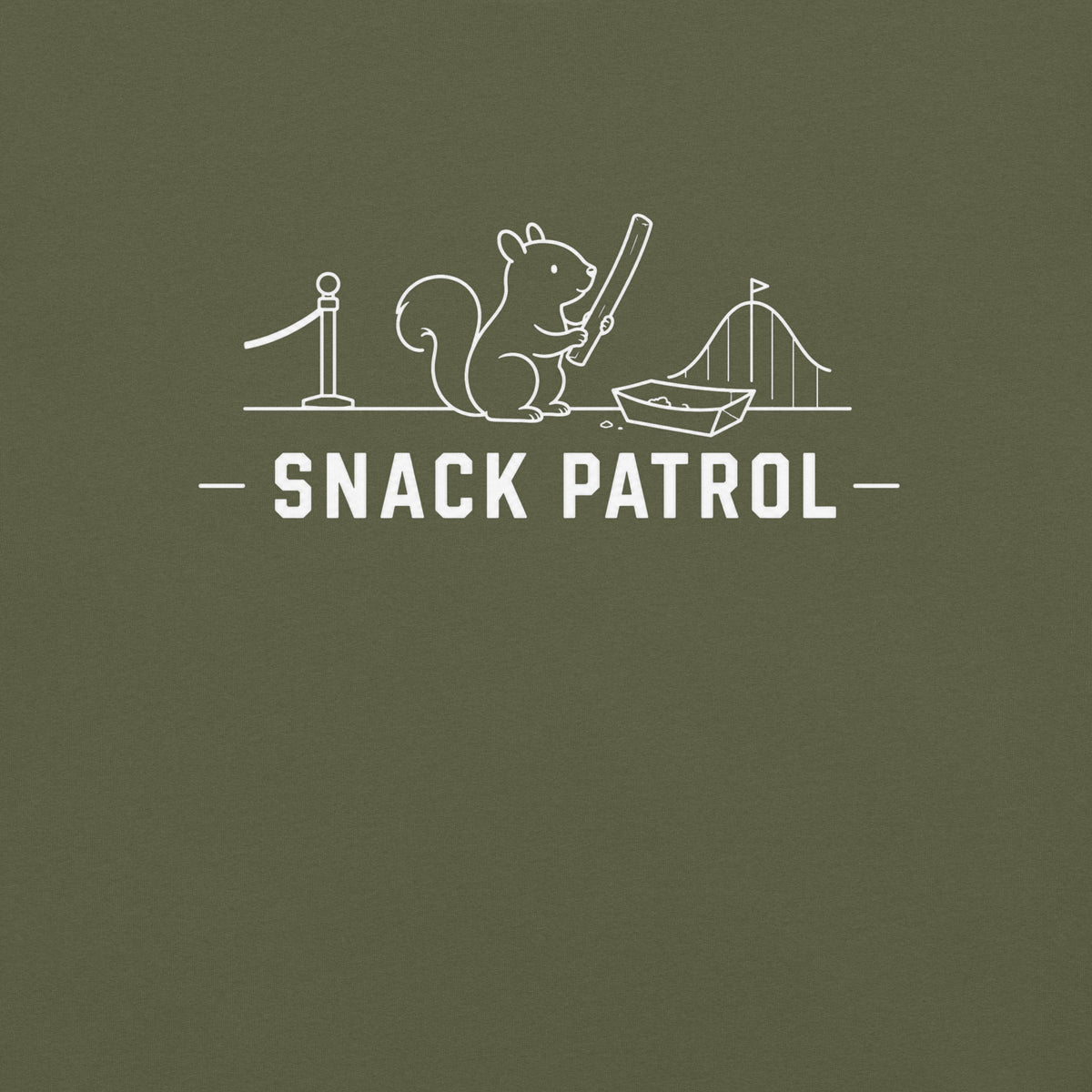 Snack Patrol Florida squirrel graphic in hemp