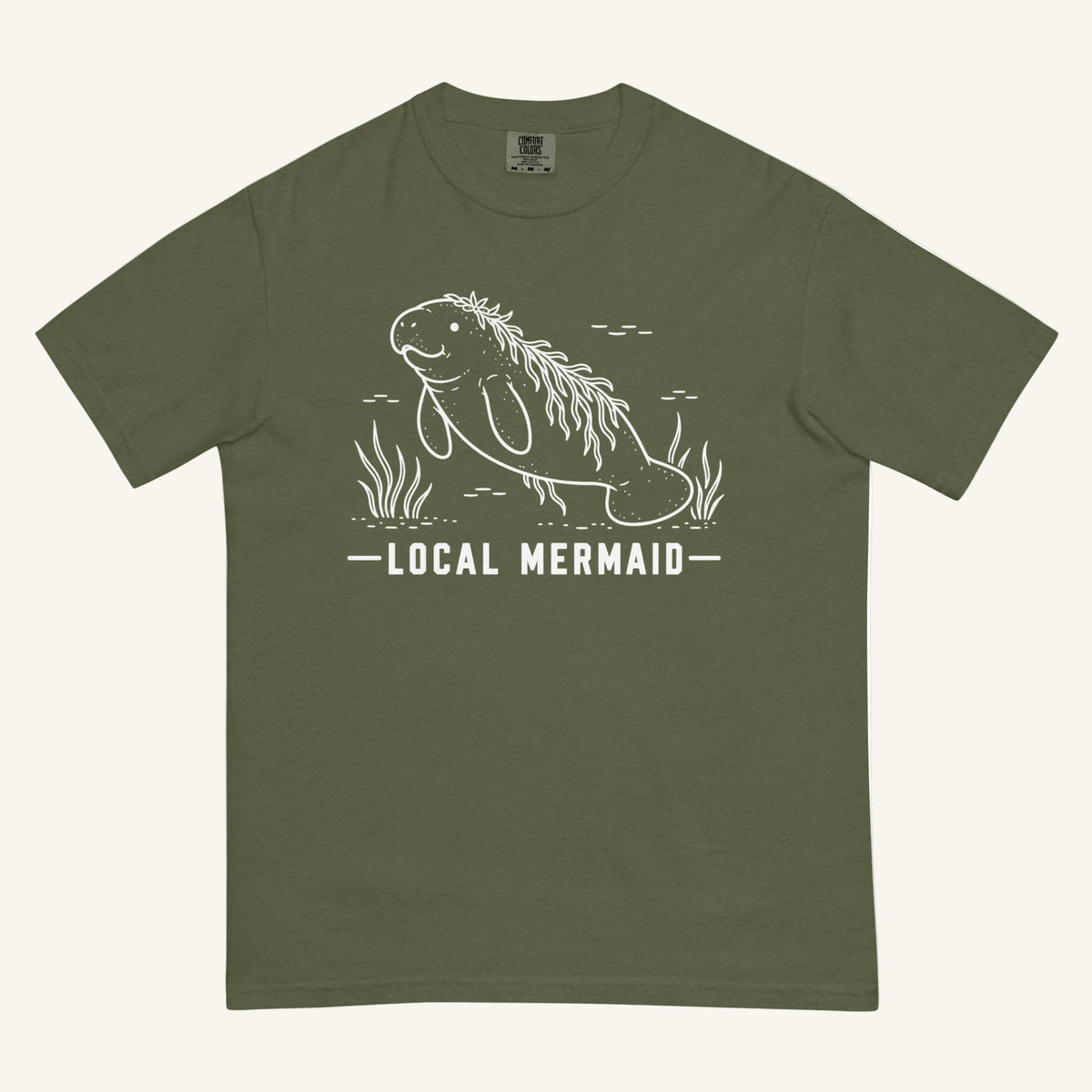 Local Mermaid Florida manatee graphic t-shirt in hemp