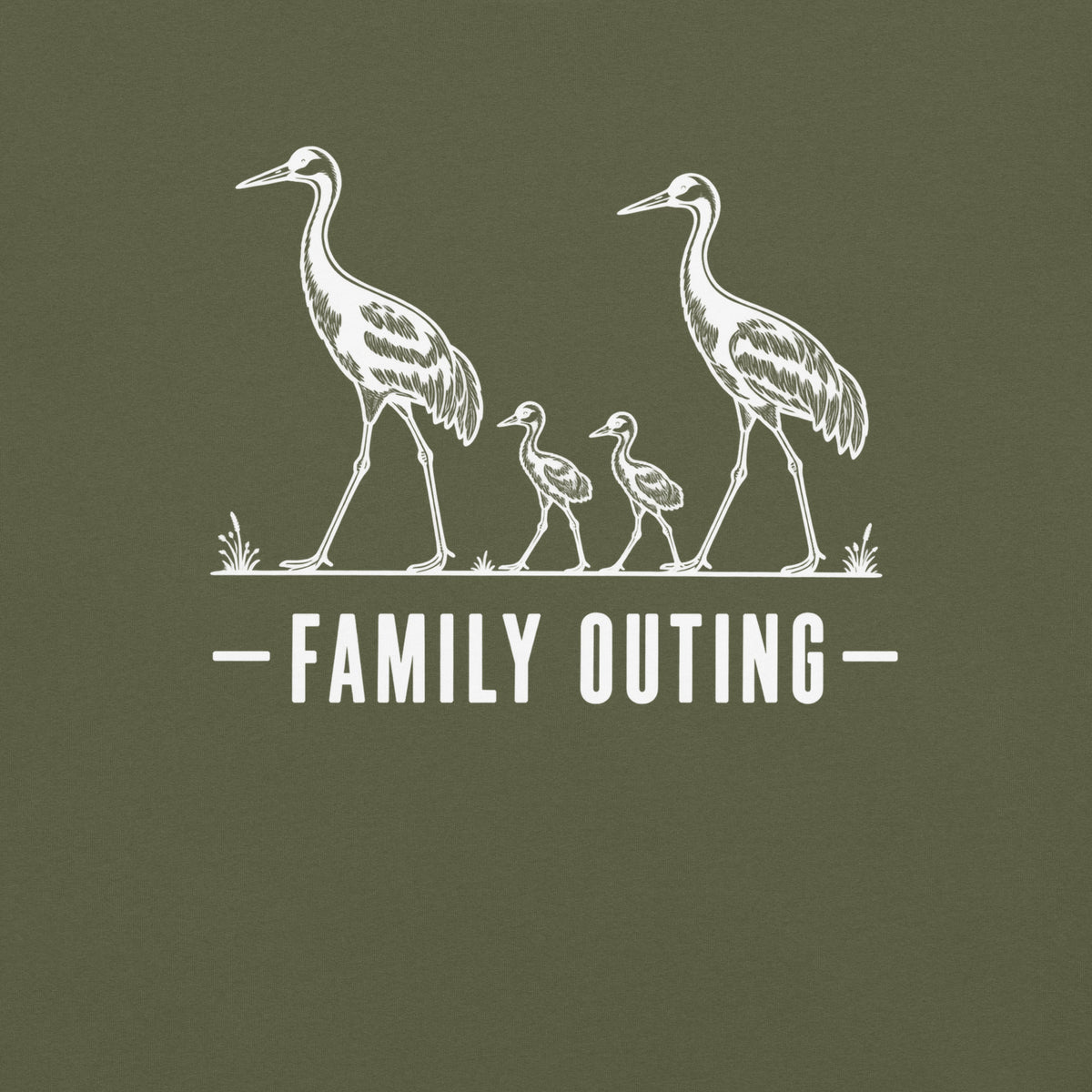 Family Outing Florida sandhill crane graphic in hemp
