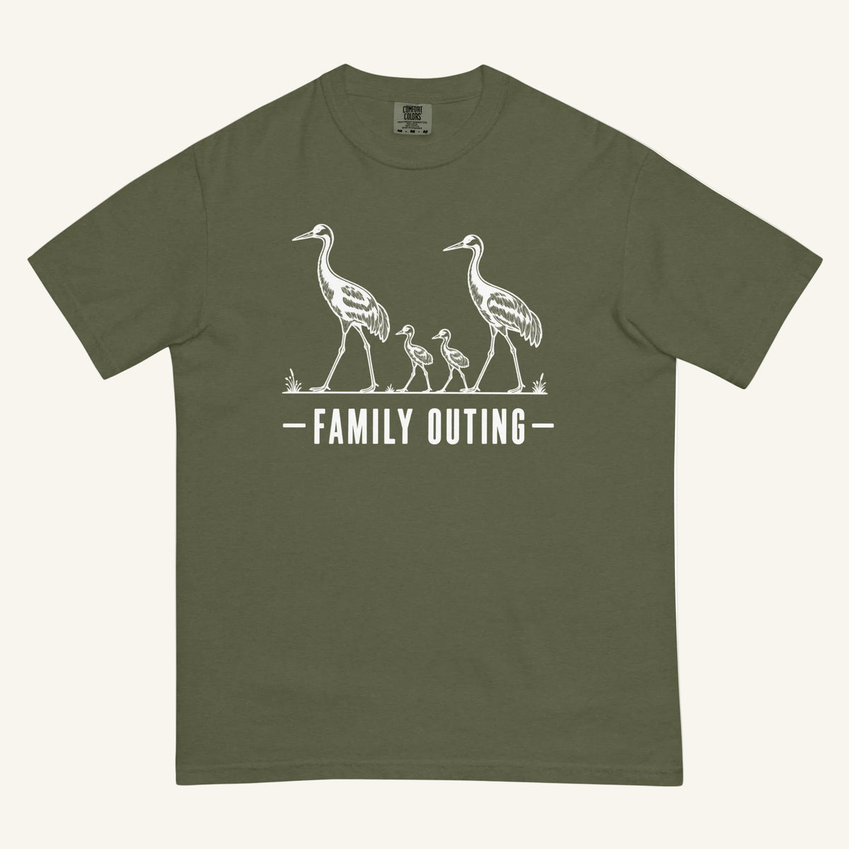Family Outing Florida sandhill crane graphic t-shirt in hemp