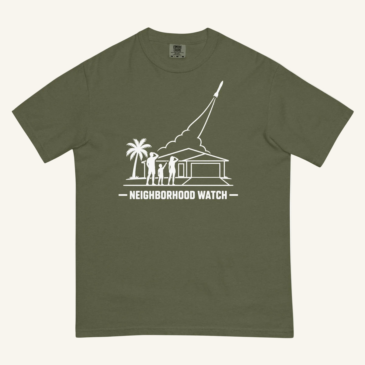 Neighborhood Watch Florida rocket launch t-shirt in hemp