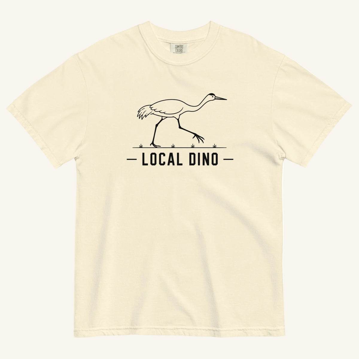 Local Dino Florida sandhill crane graphic t-shirt in ivory