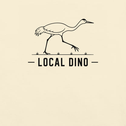 Local Dino Florida sandhill crane graphic in ivory