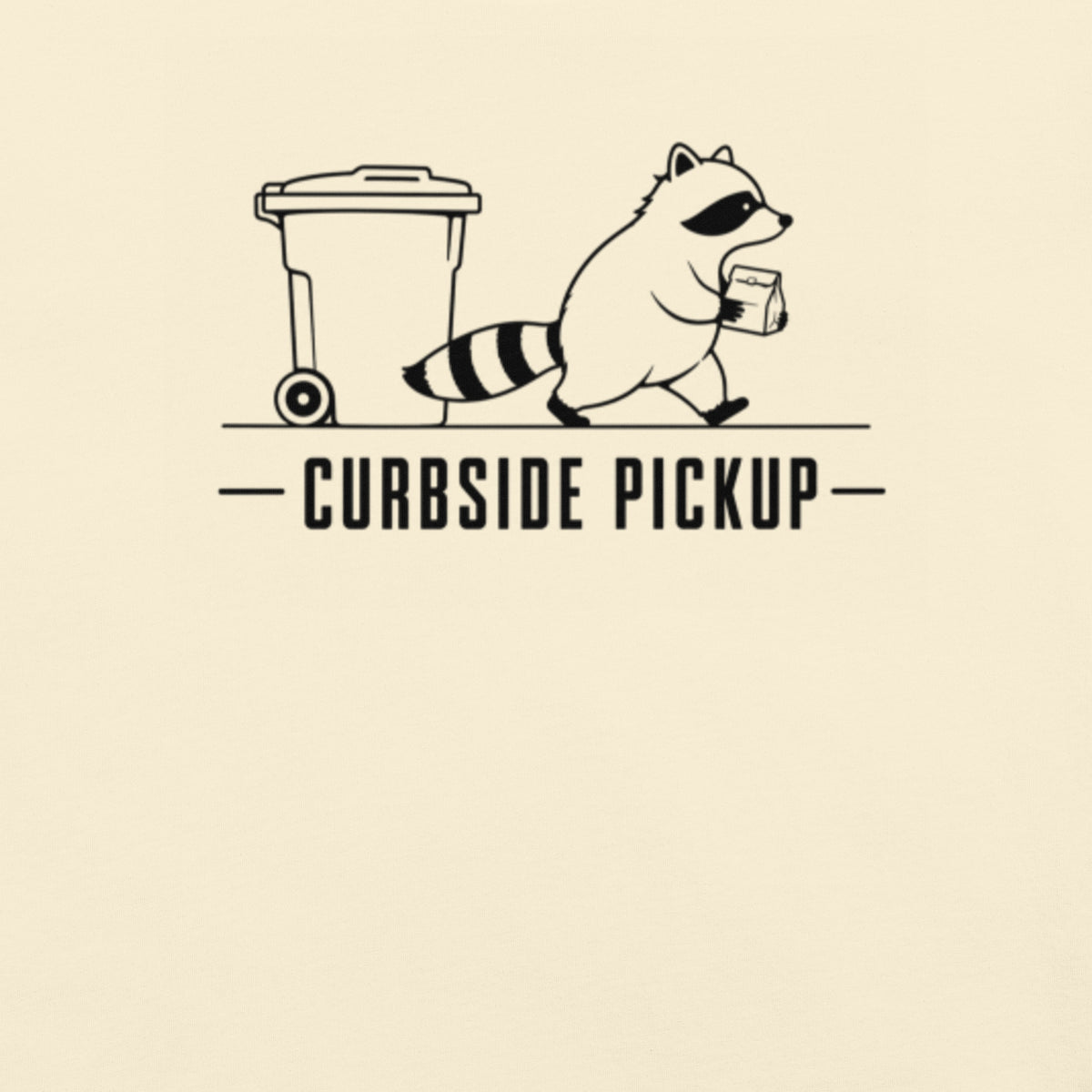Curbside Pickup Florida raccoon graphic in ivory