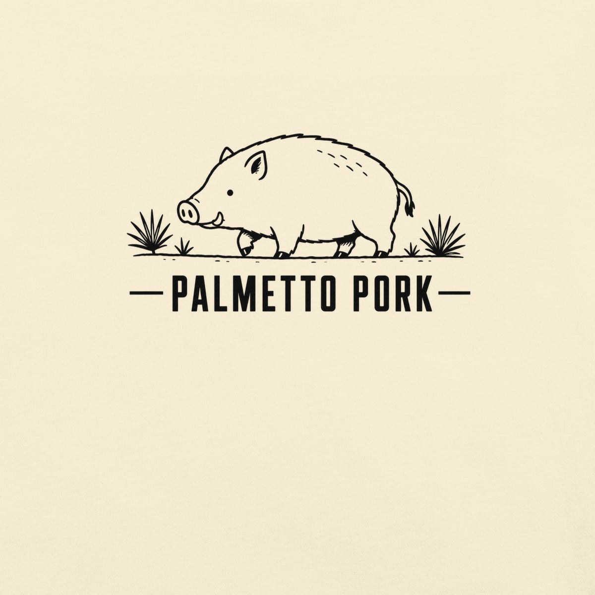 Palmetto Pork Florida boar graphic in ivory