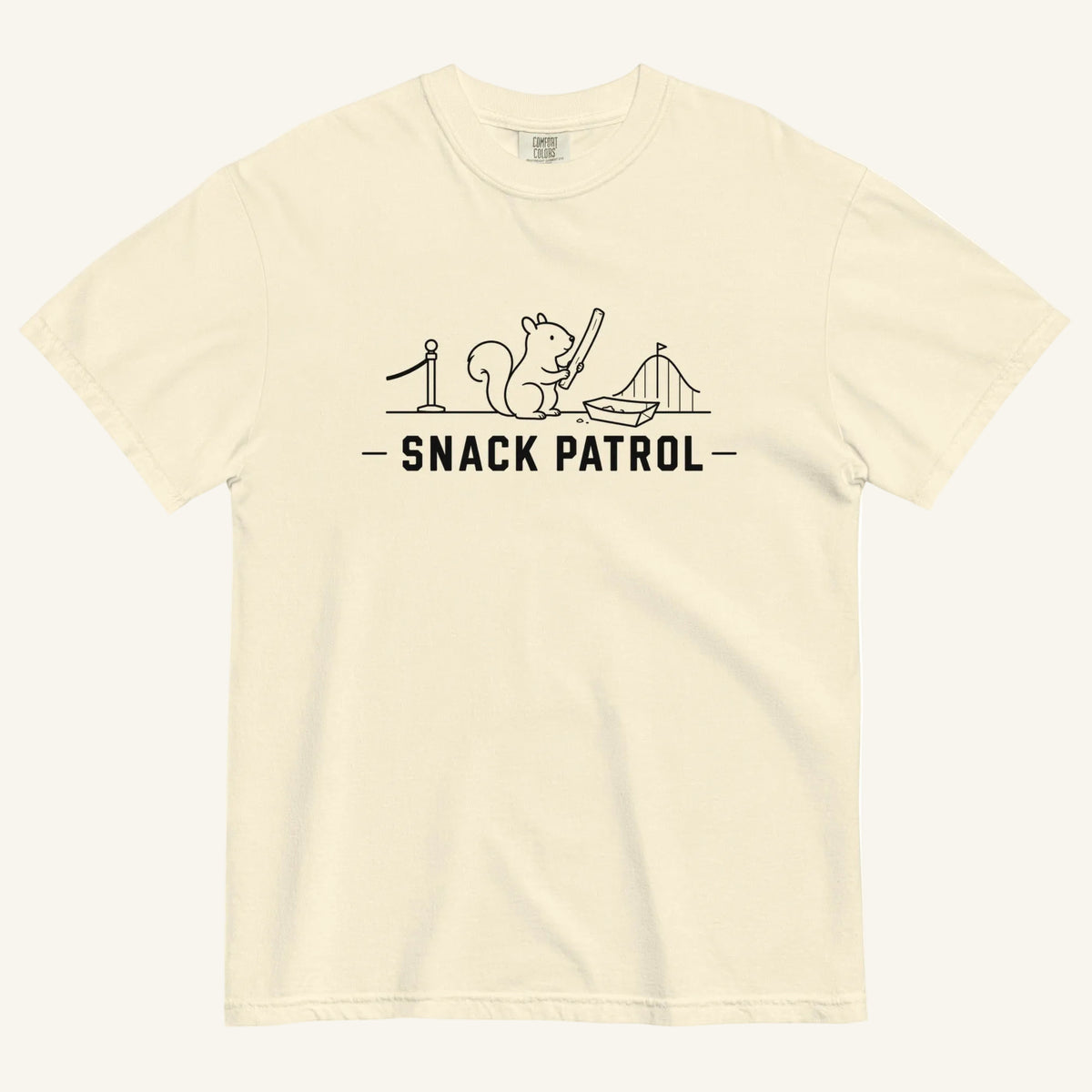 Snack Patrol Florida squirrel graphic t-shirt in ivory