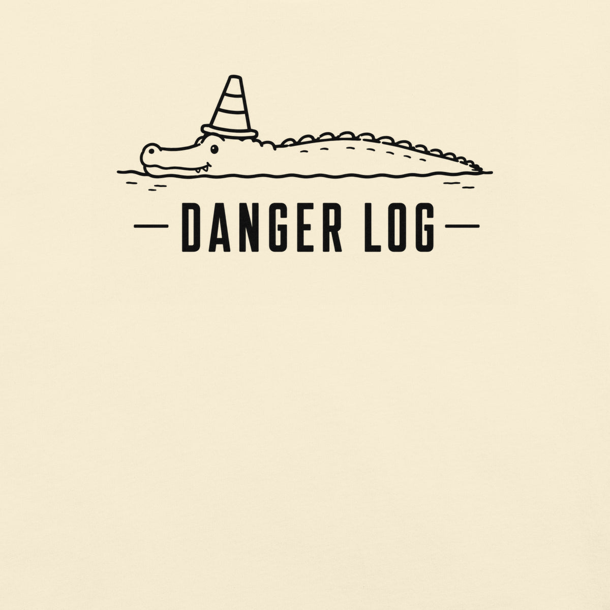 Danger Log Florida alligator graphic in ivory