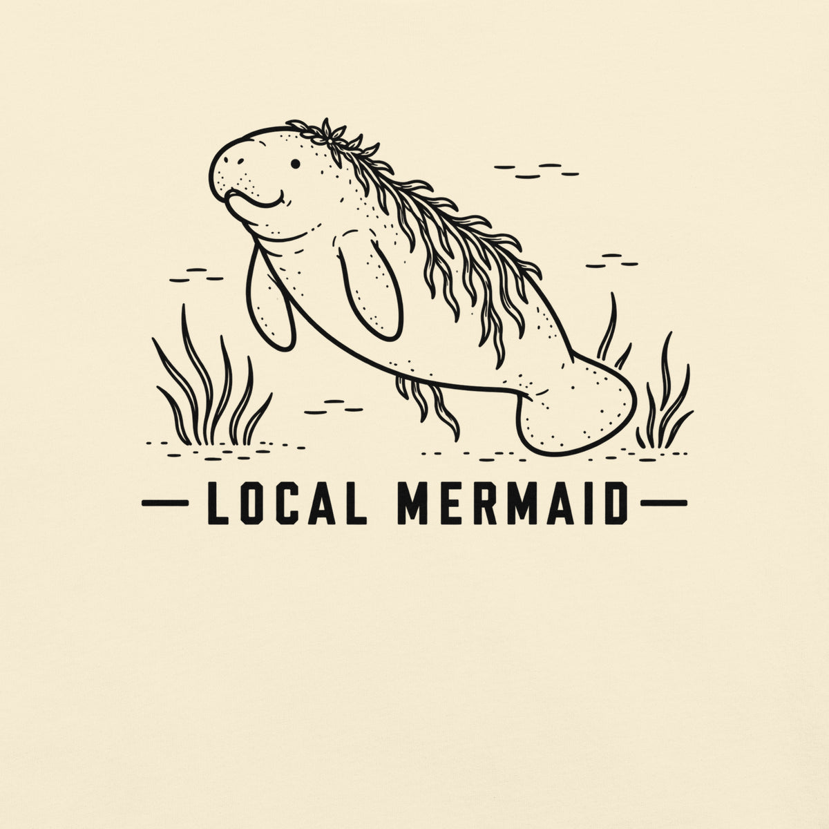 Local Mermaid Florida manatee graphic in ivory