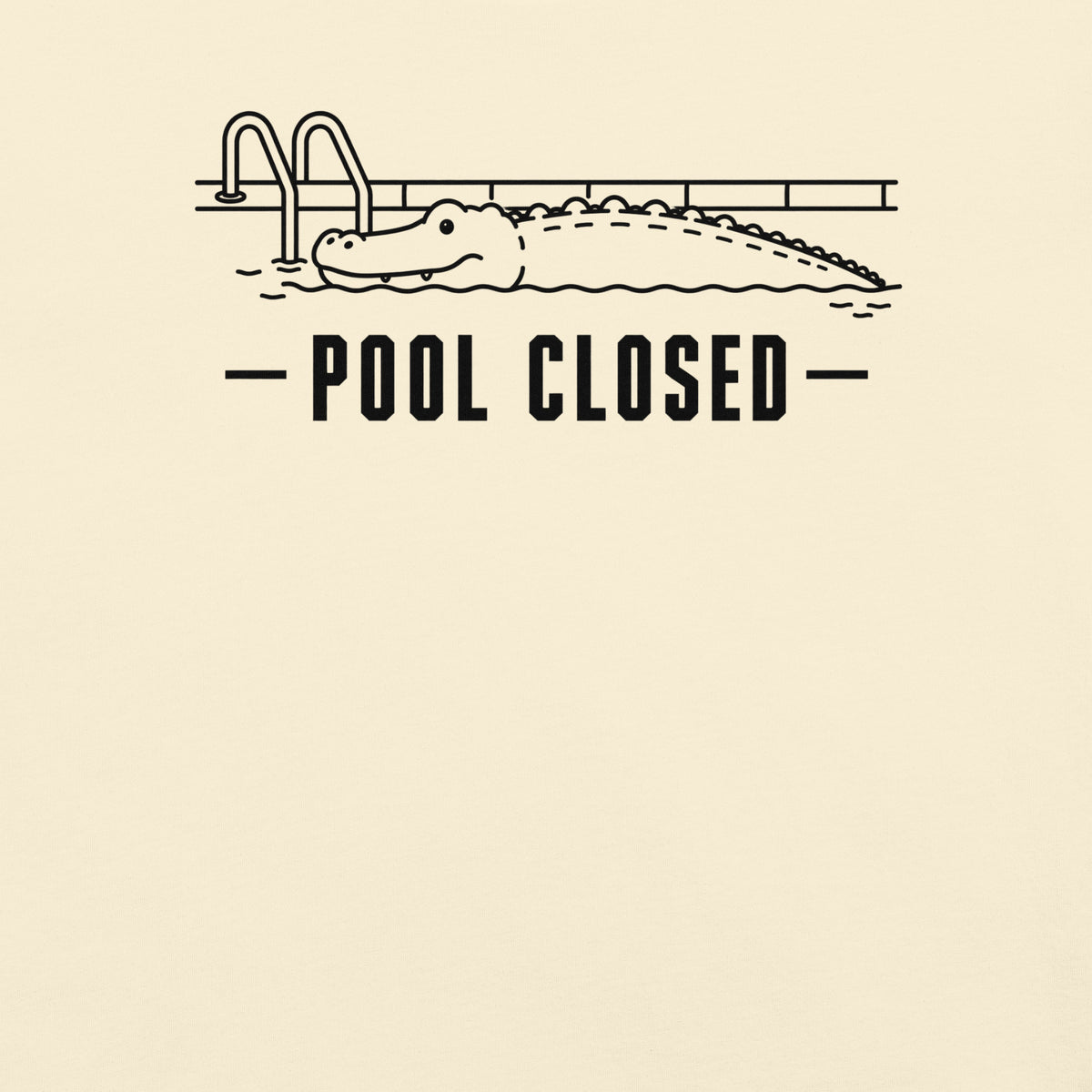 Pool Closed Florida alligator graphic in ivory