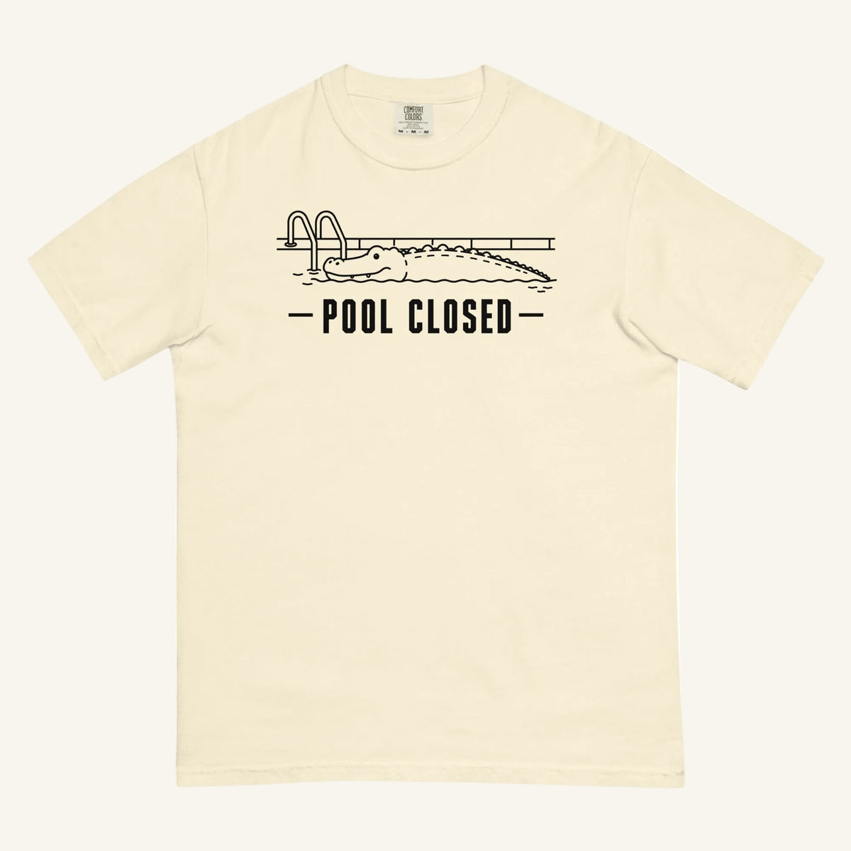 Pool Closed Florida alligator graphic t-shirt in ivory