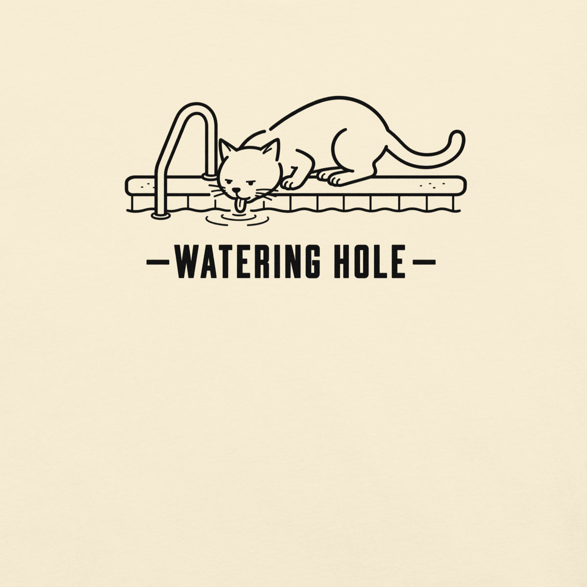 Watering Hole Florida wildlife graphic in ivory