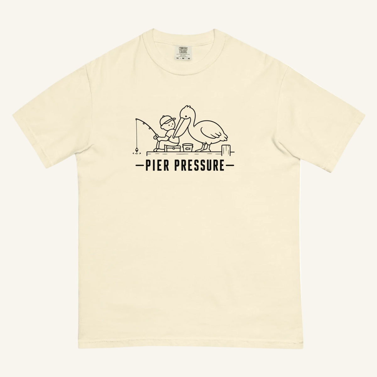 Pier Pressure Florida coastal wildlife graphic t-shirt in ivory