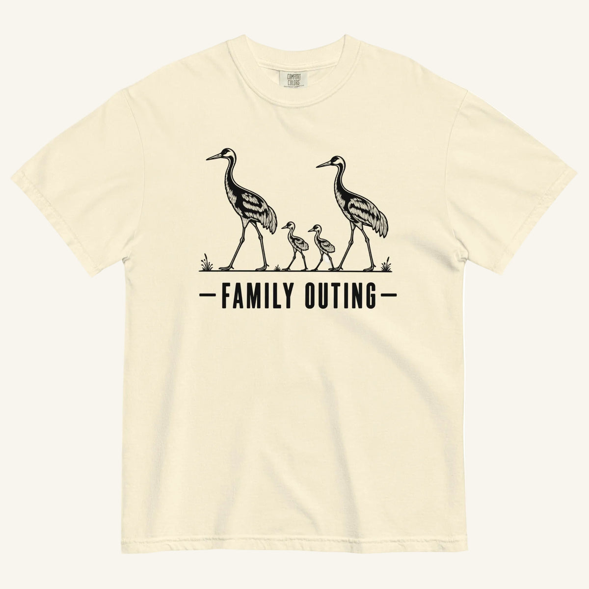 Family Outing Florida sandhill crane graphic t-shirt in ivory