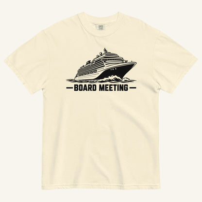 Board Meeting funny cruise ship graphic t-shirt in ivory