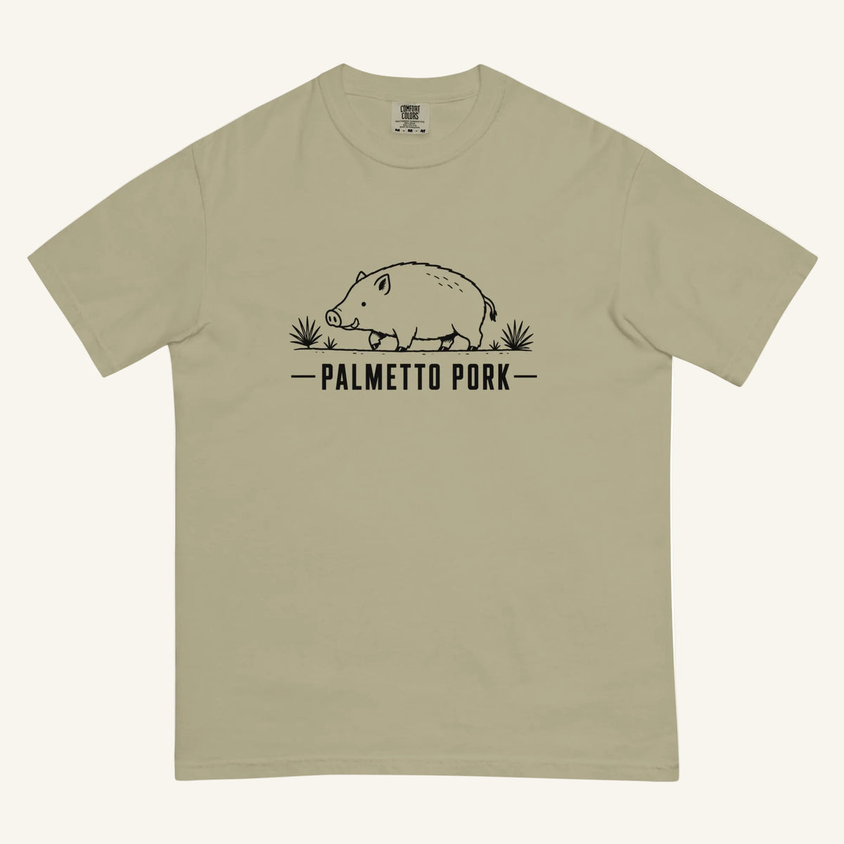Palmetto Pork Florida boar graphic t-shirt in khaki