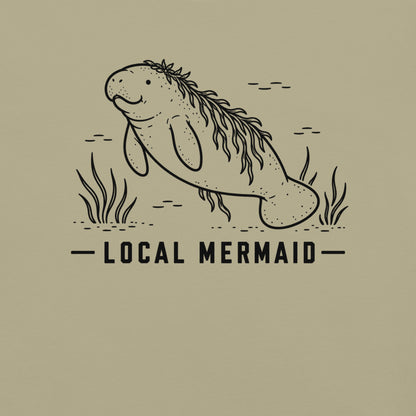 Local Mermaid Florida manatee graphic in khaki
