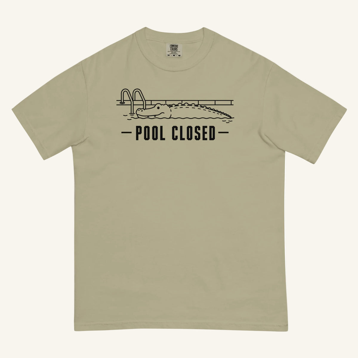 Pool Closed Florida alligator graphic t-shirt in khaki