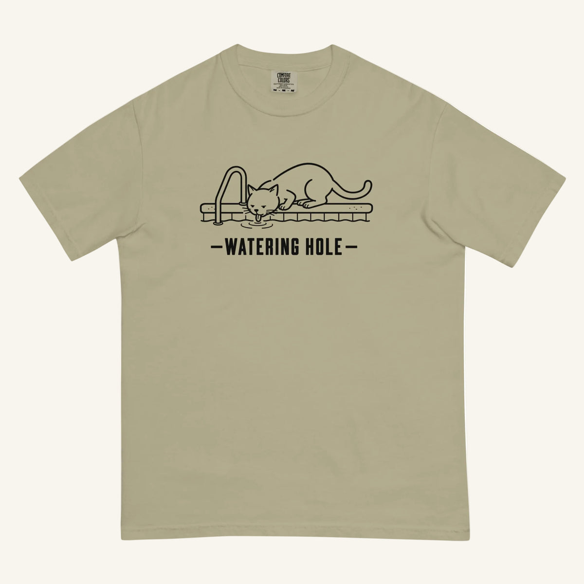 Watering Hole Florida wildlife graphic t-shirt in khaki