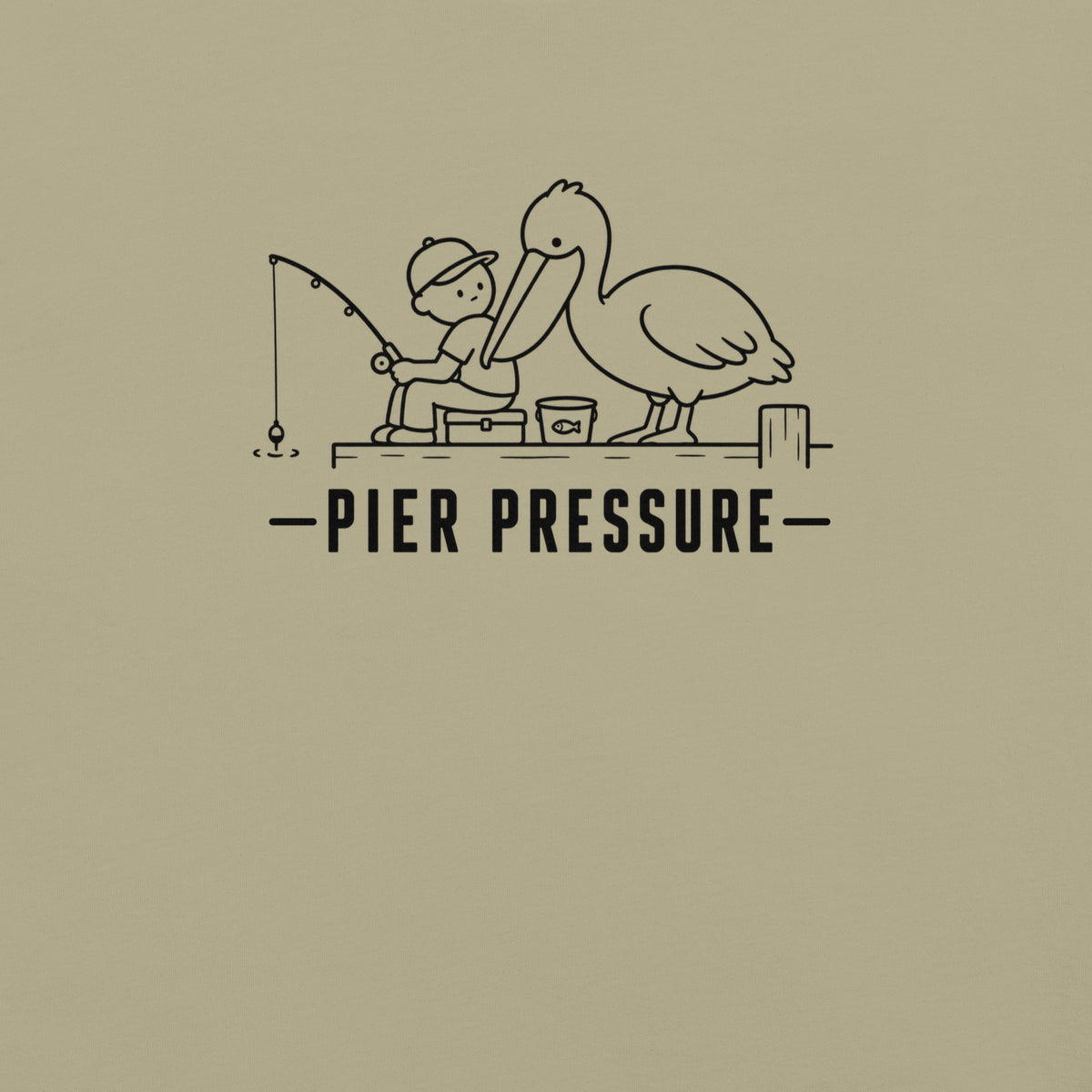 Pier Pressure Florida coastal wildlife graphic in khaki