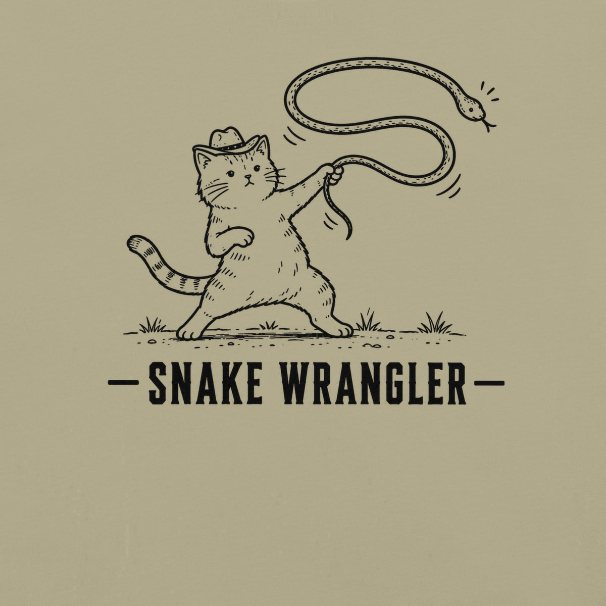 Snake Wrangler Florida snake graphic in khaki