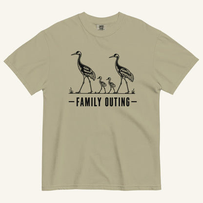 Family Outing Florida sandhill crane graphic t-shirt in khaki