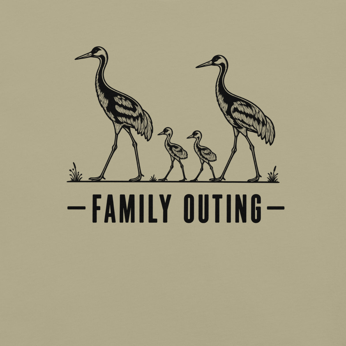 Family Outing Florida sandhill crane graphic in khaki