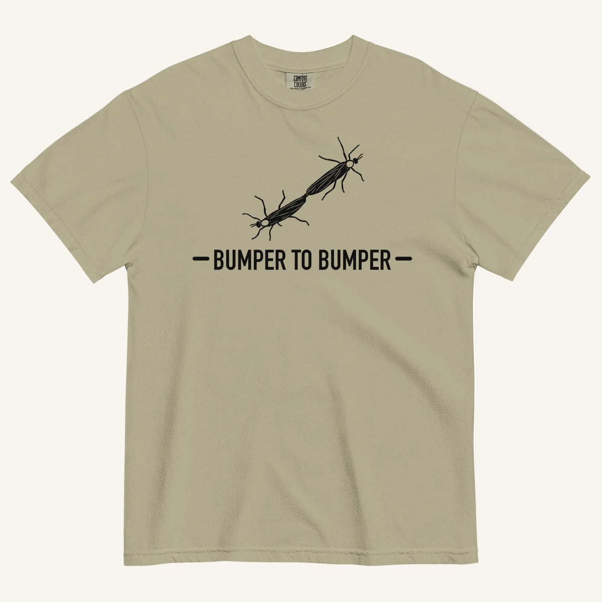 Bumper to Bumper Florida lovebug graphic t-shirt in khaki