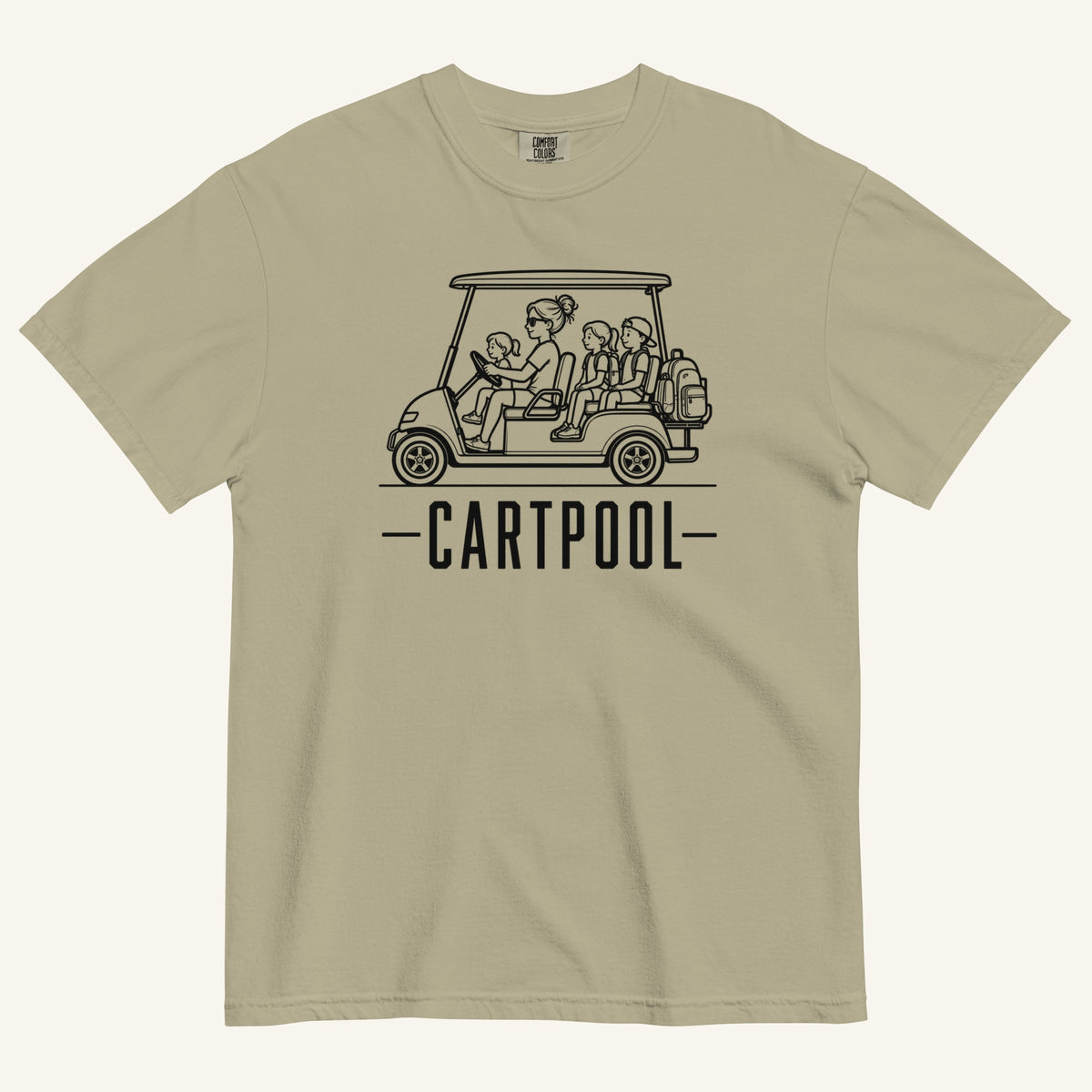Cartpool Florida golf cart family graphic t-shirt in khaki