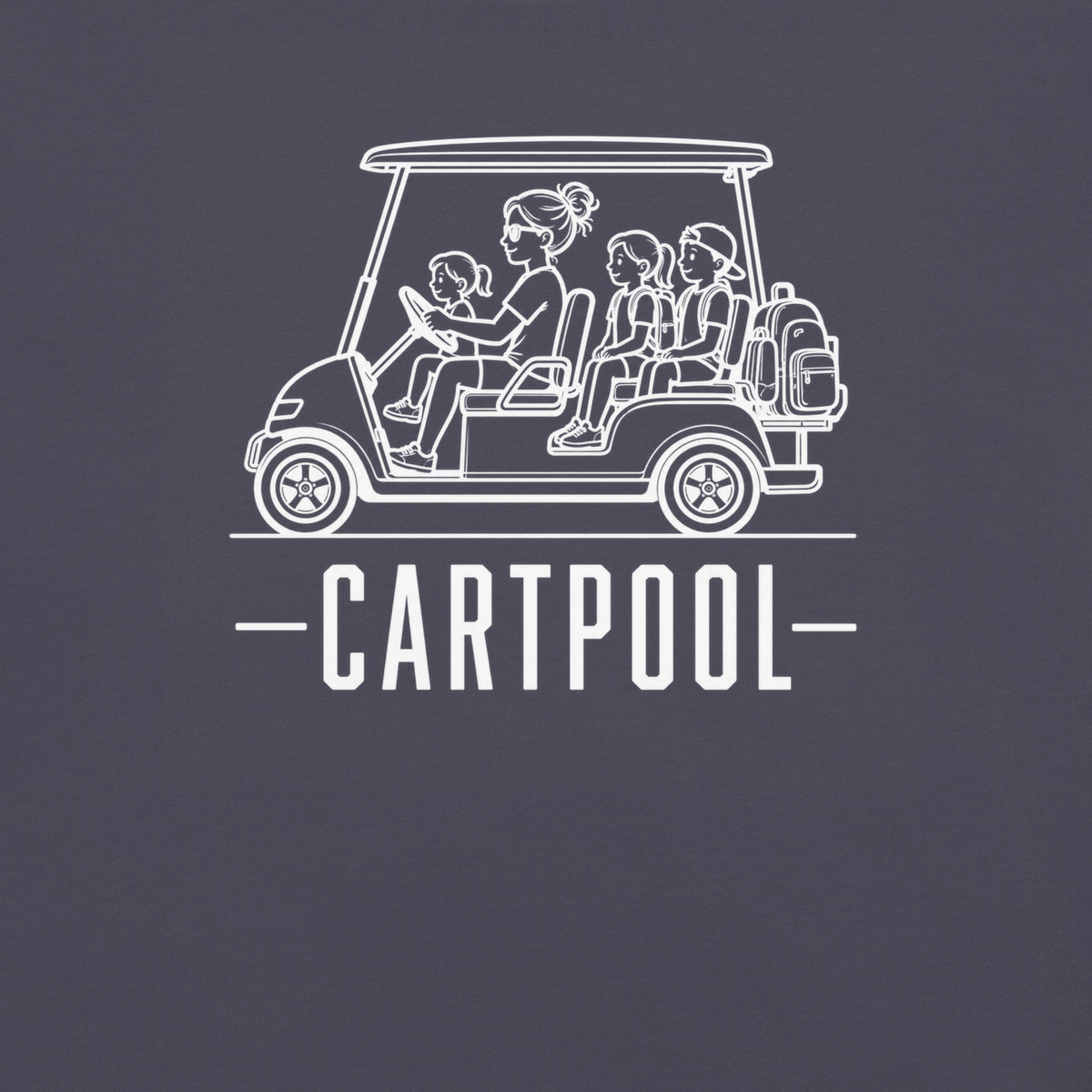 Cartpool Florida golf cart family graphic in navy