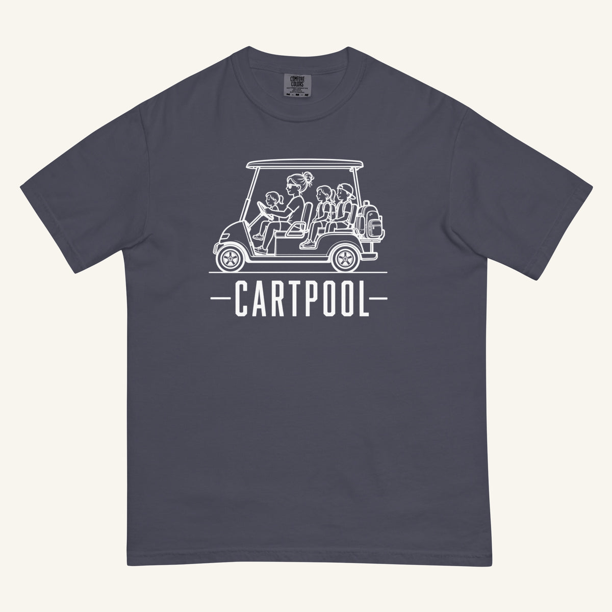 Cartpool Florida golf cart family graphic t-shirt in navy