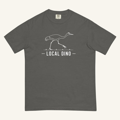 Local Dino Florida sandhill crane graphic t-shirt in pepper