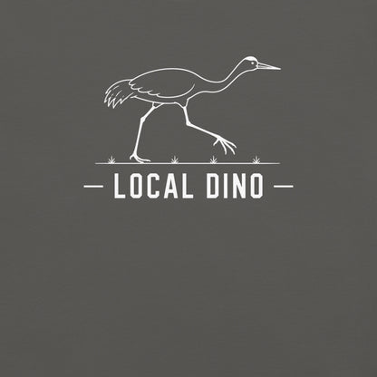 Local Dino Florida sandhill crane graphic in pepper