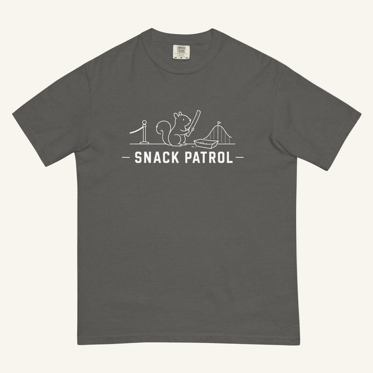 Snack Patrol Florida squirrel graphic t-shirt in pepper