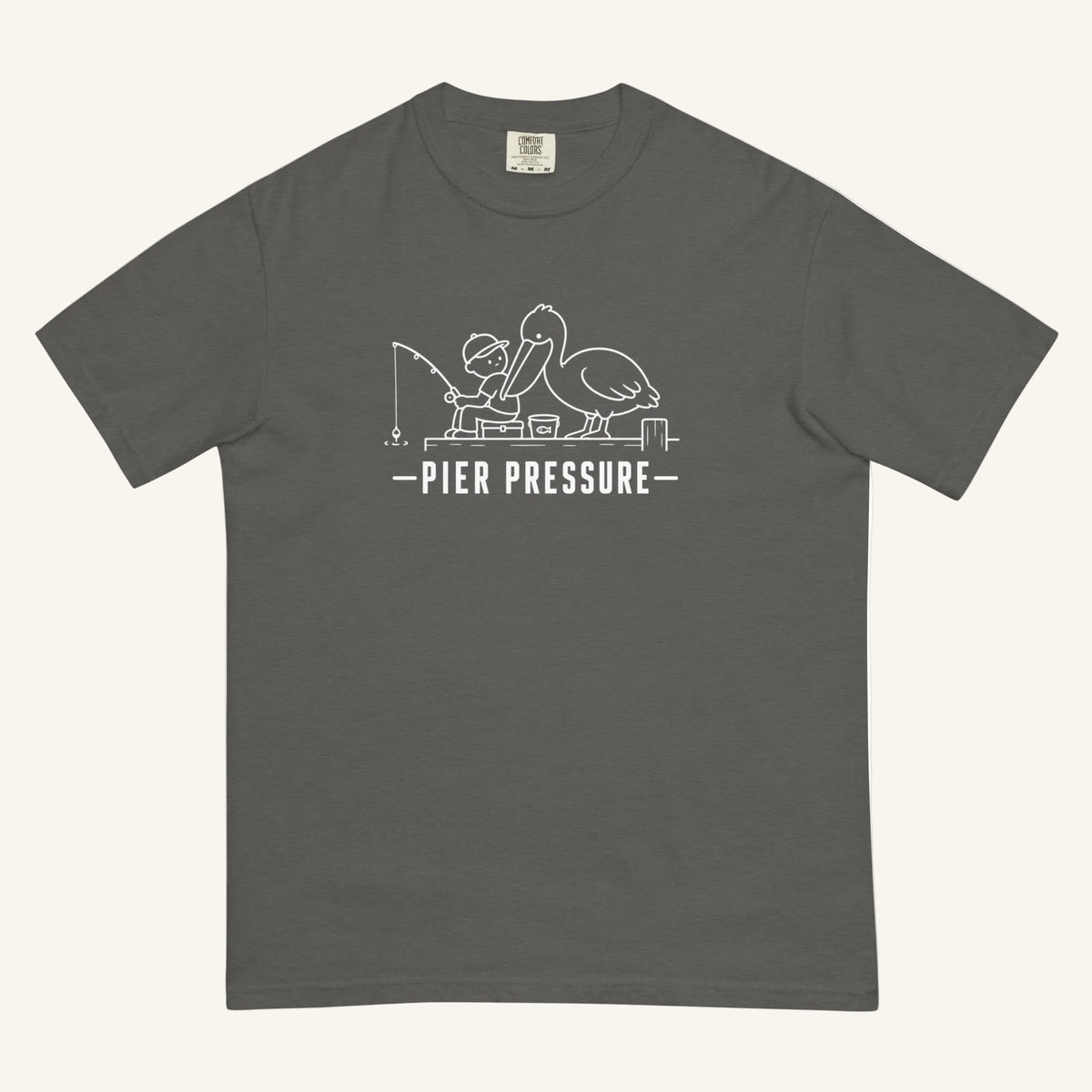 Pier Pressure Florida coastal wildlife graphic t-shirt in pepper