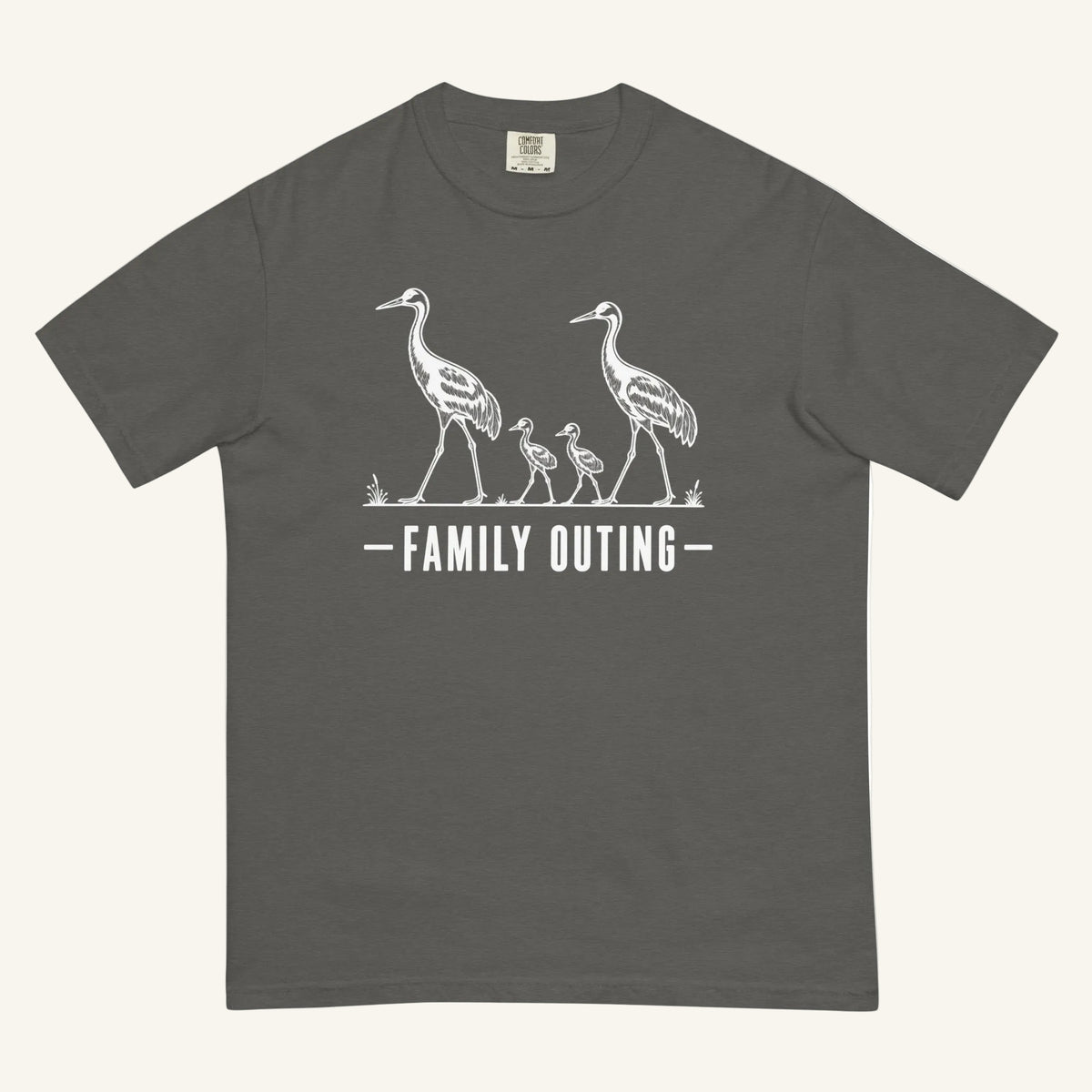 Family Outing Florida sandhill crane graphic t-shirt in pepper
