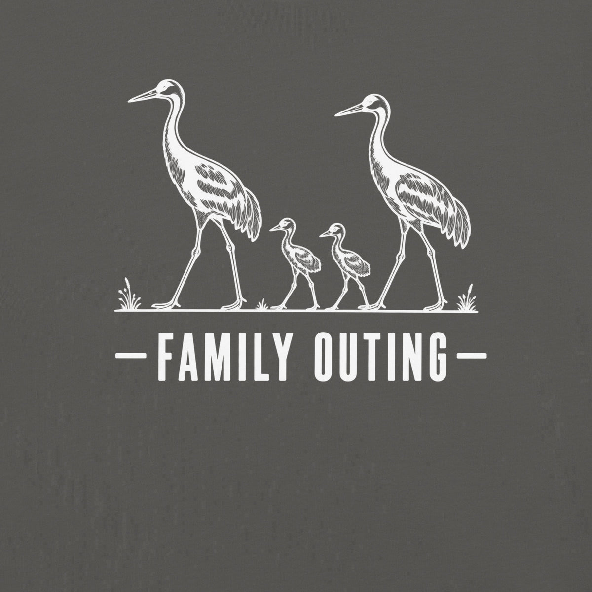 Family Outing Florida sandhill crane graphic in pepper