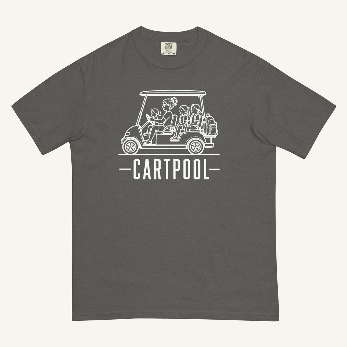 Cartpool Florida golf cart family graphic t-shirt in pepper