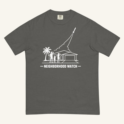 Neighborhood Watch Florida rocket launch t-shirt in pepper